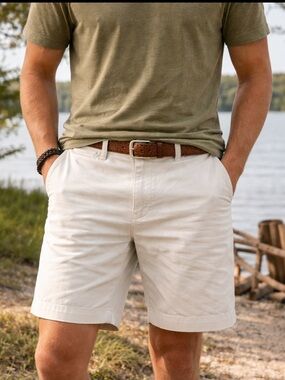 Khaki Flat Front Shorts